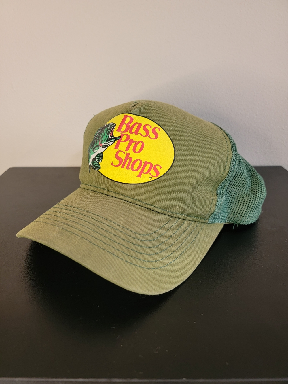 Bass Pro Shops Faded Green & Yellow Logo Mesh Cap